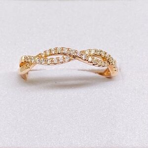 1/5 Carat Round White Diamond Ladies infinity Ring 10k Rose Gold
